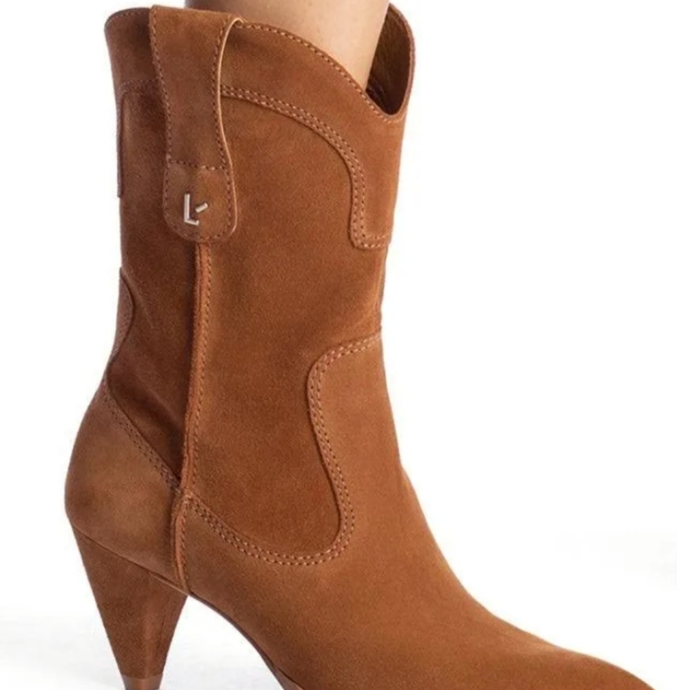 LARROUDE THELMA Brown Suede Western Boots, SIZE 10 - Picture 3 of 8